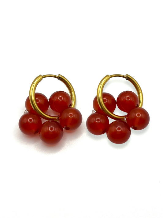 Boucles d’oreilles « Aliyah » rouge