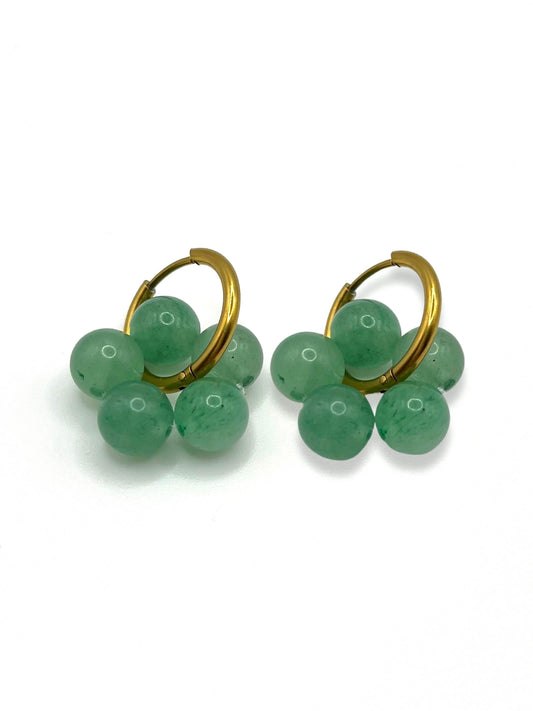 Boucles d’oreilles « Aliyah » verte