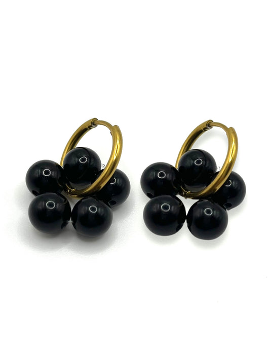 Boucles d’oreilles « Aliyah » noir